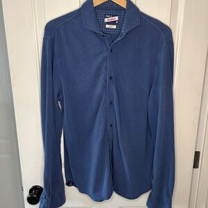 Men’s johnnie-O Surfside Pique Button Up Shirt Wake Large